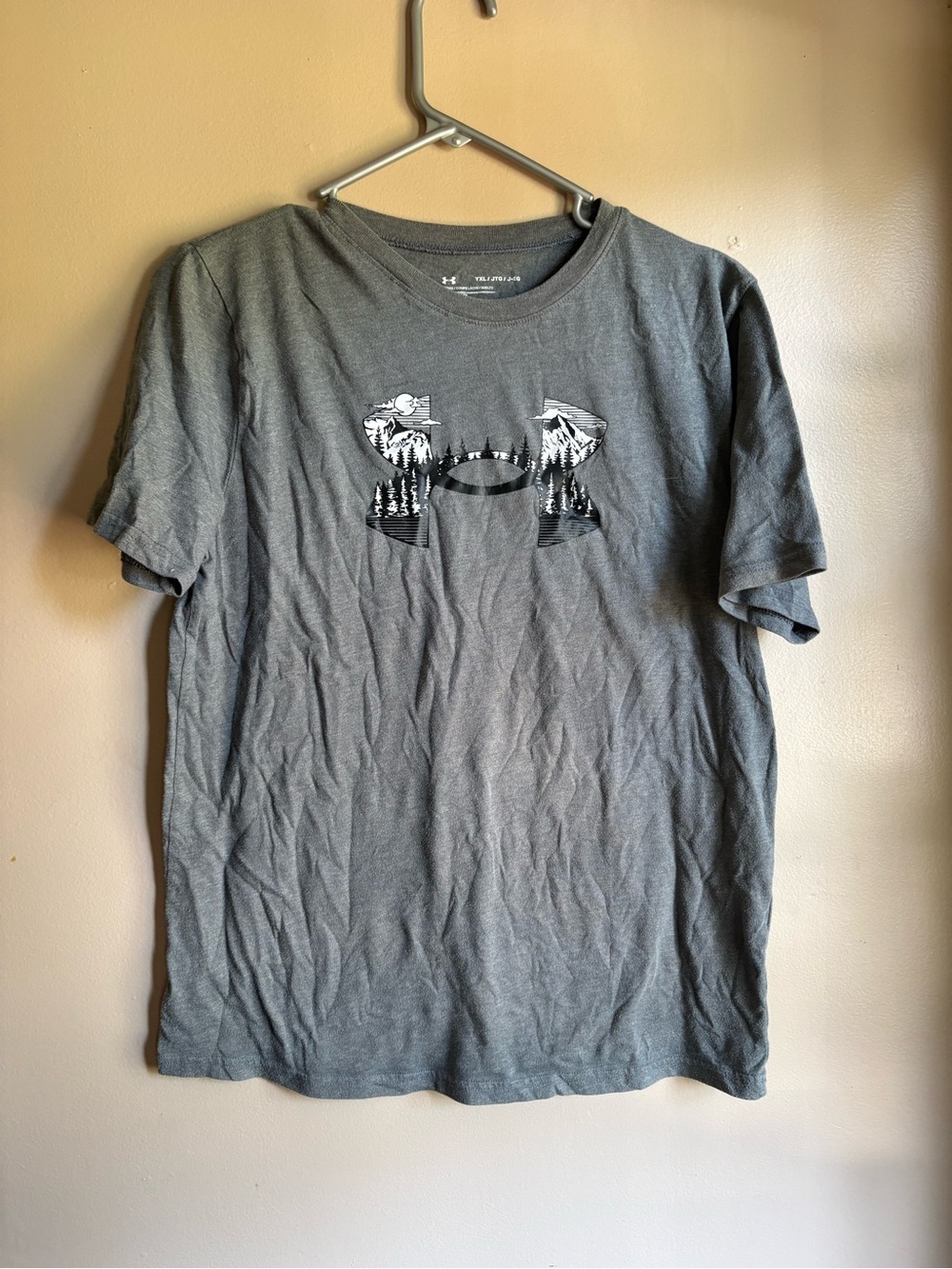 Under Armour Youth Gray Graphic Logo T‑Shirt